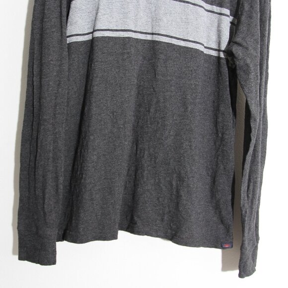 Faherty Long Sleeve Surf Stripe Crew Top Black Heather Gray 100% Cotton Small - Picture 4 of 13